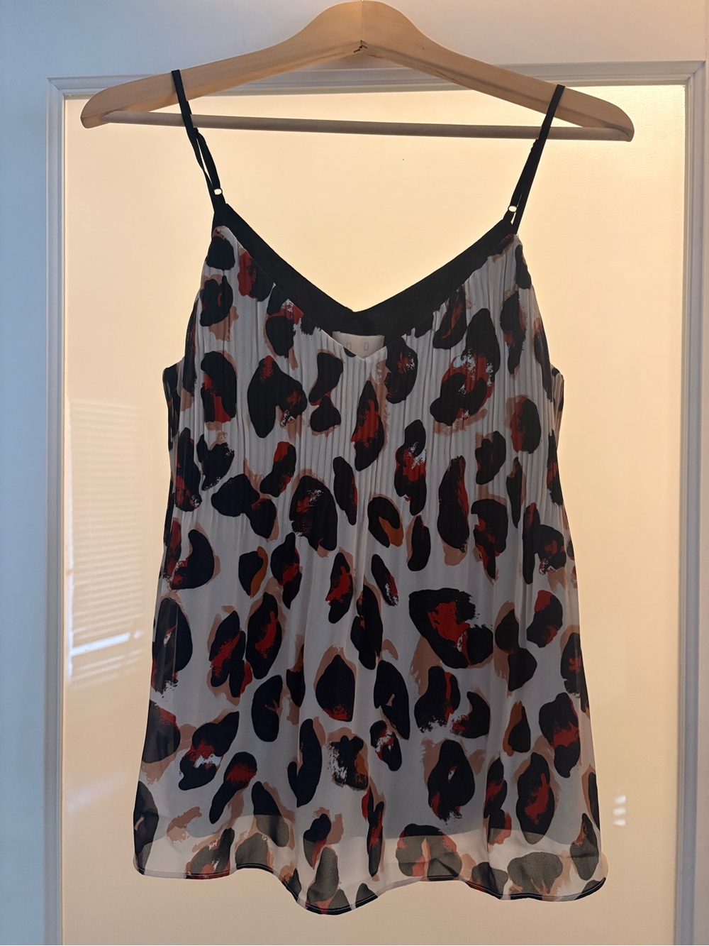 Women’s Leopard Print Pleated Cami Top